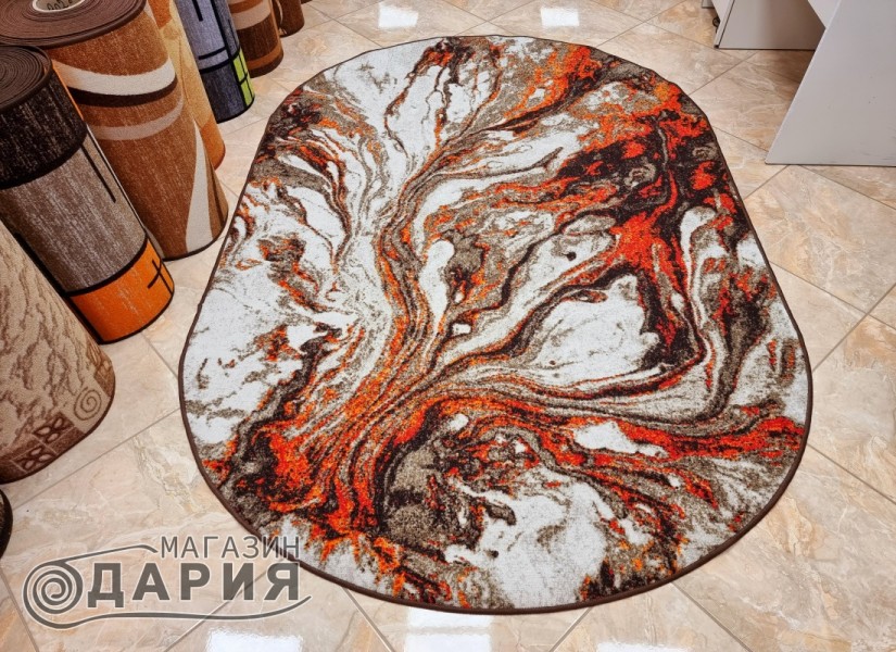 Мокетен килим ERIKA 8033 beige/orange елипса